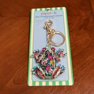 Piper•k Multicolor Crystal Frog Keychain Bag Charm